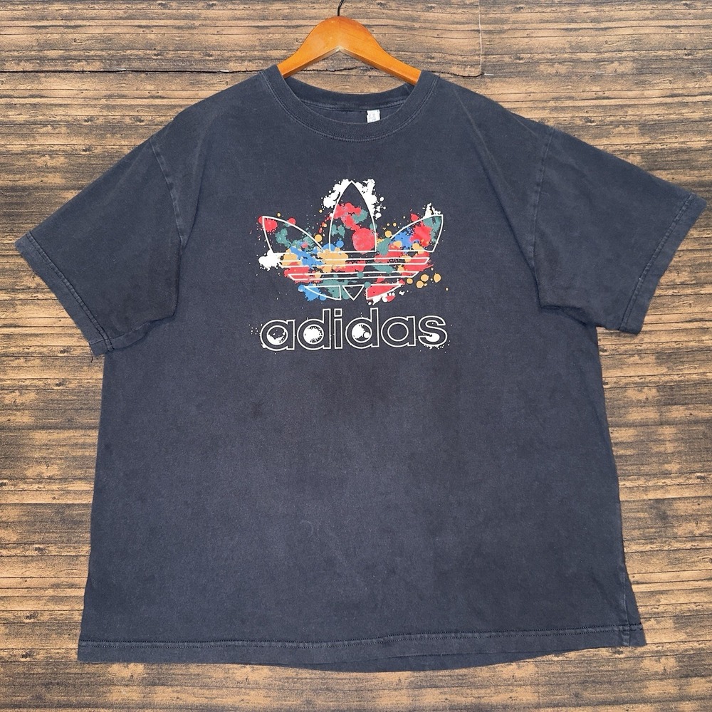 Adidas Graphic T Shirt Trefoil Paint Splatter Size XL